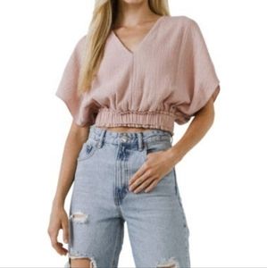 Free the Roses - Dolman Sleeve Crop Top